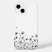 Coques Case-Mate iPhone Black and White Wildflower iPhone 14 Cases (Verso)