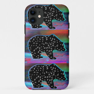 Case-Mate iPhone Case Black Bear Spirit Northern Light Coloris