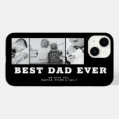 Coques Case-Mate iPhone Black Best Papa Ever Père`s Day 3 Photo Collage (Verso (horizontal))
