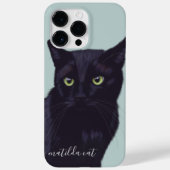 Coques Case-Mate iPhone Black Cat Animal Art Nom personnalisé (Verso)