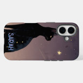 Coques Case-Mate iPhone Black Cat Starry Night Celestial Feline Art Cadeau (Verso (horizontal))