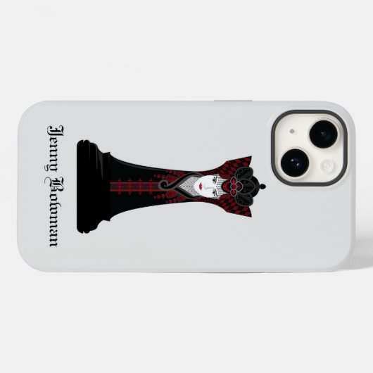 Coques Case-Mate iPhone Black Chess queen / Nom personnalisé Coque-Mate iP (Verso (horizontal))