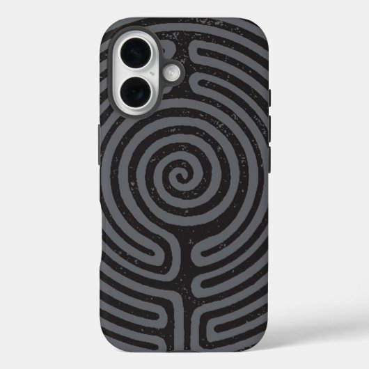 Coques Case-Mate iPhone Black Circle Labyrinthe (Gris) Art fin (Verso)