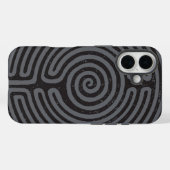 Coques Case-Mate iPhone Black Circle Labyrinthe (Gris) Art fin (Verso (horizontal))