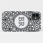Coques Case-Mate iPhone Black Dots & Circles Grid + your backgr. & (Dos (Horizontal))