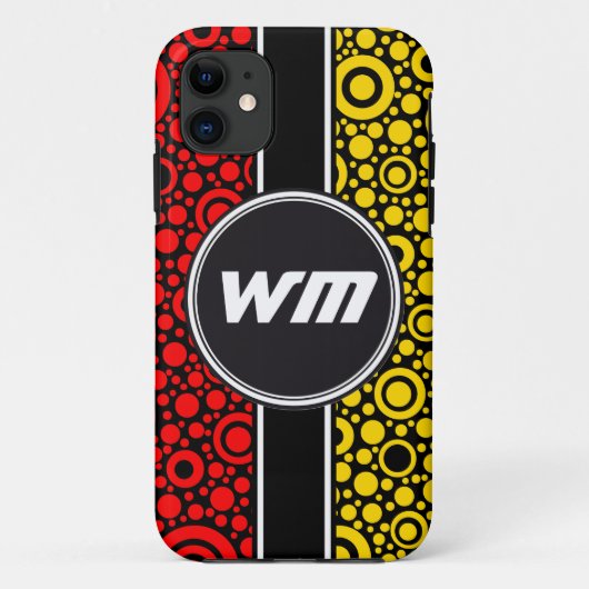 Coques Case-Mate iPhone Black Dots & Circles Grid + your backgr. & (Dos)