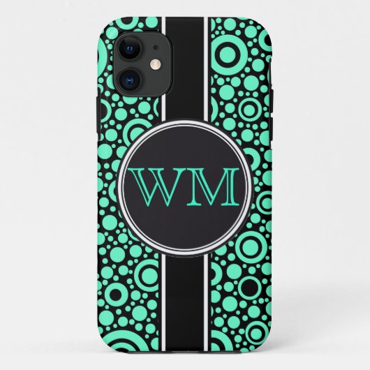 Coques Case-Mate iPhone Black Dots & Circles Grid + your backgr. & (Dos)