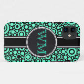 Coques Case-Mate iPhone Black Dots & Circles Grid + your backgr. & (Dos (Horizontal))