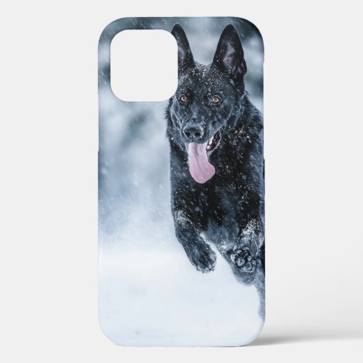 Coques Case-Mate iPhone Black German Shepherd in snow Duvet Cover (Verso)