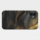 Coques Case-Mate iPhone Black Gold Prinkle (Dos (Horizontal))