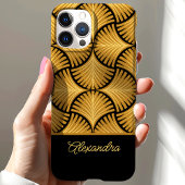 Coques Case-Mate iPhone Black Gold Retro 1920s Gatsby Palms Nom du script