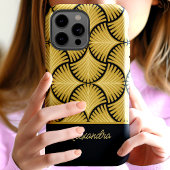 Coques Case-Mate iPhone Black Gold Retro 1920s Gatsby Palms Nom du script