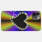 Coques Case-Mate iPhone Black Heart with Stars on Rainbow (Dos (Horizontal))