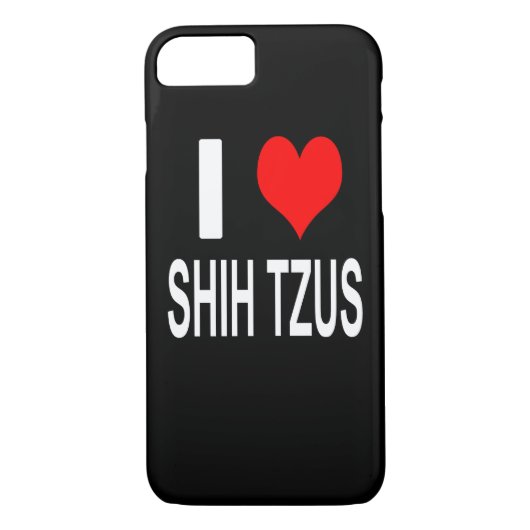 Coques Case-Mate iPhone BLACK I Love Shih tzus Téléphone Case (Dos)