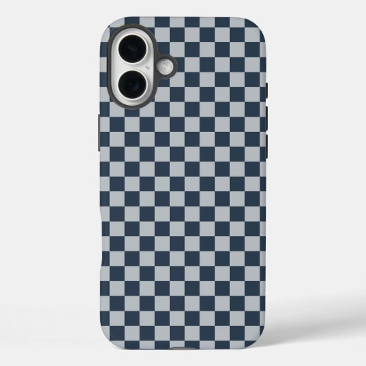 Coques Case-Mate iPhone Black ice checkered board pattern (Verso)
