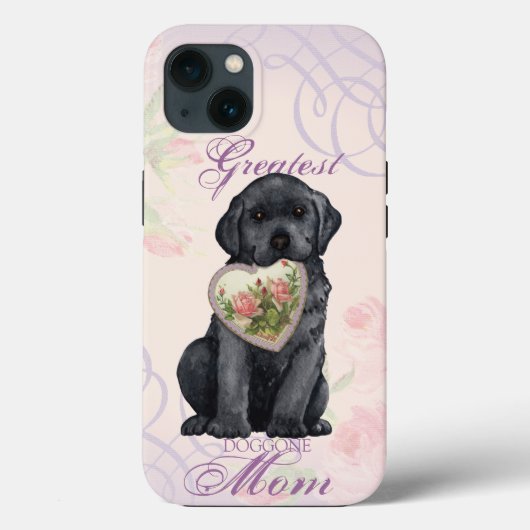 Coques Case-Mate iPhone Black Lab Heart Maman (Verso)
