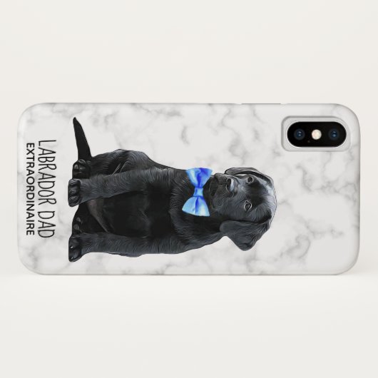 Coques Case-Mate iPhone Black Lab Papa Puppy Labrador (Dos (Horizontal))