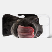 Coques Case-Mate iPhone Black Labrador Licking (Verso (horizontal))