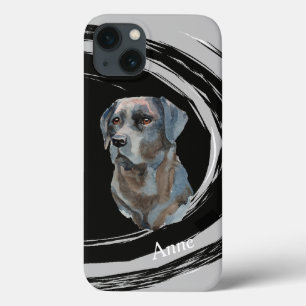 Case-Mate iPhone Case Black Labrador Retriever Dog Abstrait Swirl