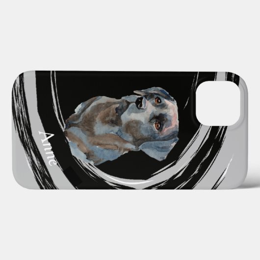 Coques Case-Mate iPhone Black Labrador Retriever Dog Abstrait Swirl (Verso (horizontal))