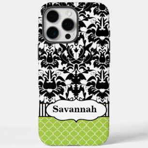 16 Pro Max Case Black Macki Damask Marocain Personnalisé iPhone 5