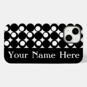 Coques Case-Mate iPhone Black Mod Ball Design avec nom (Verso (horizontal))