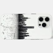 Coques Case-Mate iPhone Black Modern Cityscape Architecture urbaine (Verso (horizontal))
