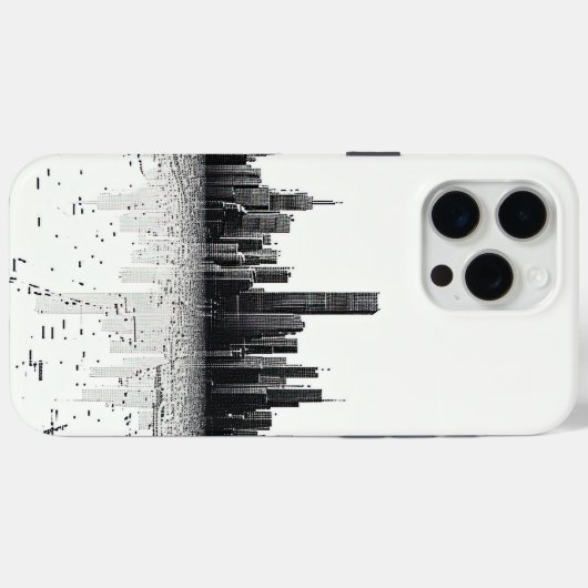 Coques Case-Mate iPhone Black Modern Cityscape Architecture urbaine (Verso (horizontal))
