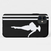 Coques Case-Mate iPhone Black Modern Stripes avec Silhouette de mode (Dos (Horizontal))