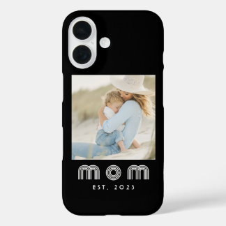 Coques iPhone 16 Black Mom Established Retro Script Photo