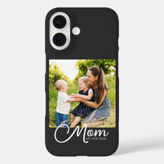 Coques iPhone 16 Black Mom Established Script Case-Mate iPhone Case