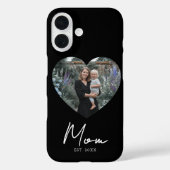 Coques Case-Mate iPhone Black Mom Established Script Heart Photo (Verso)