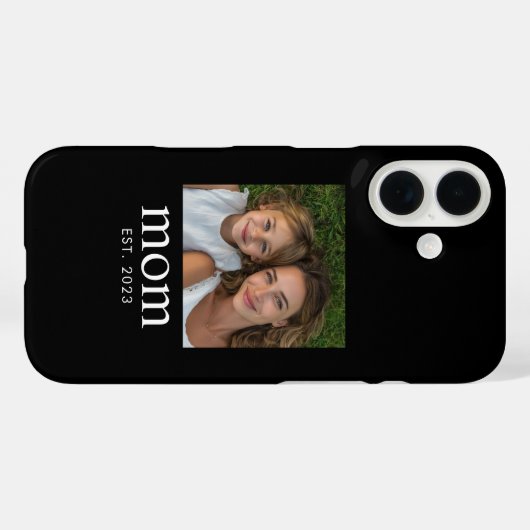 Coques Case-Mate iPhone Black Mom Established Script Photo  (Verso (horizontal))