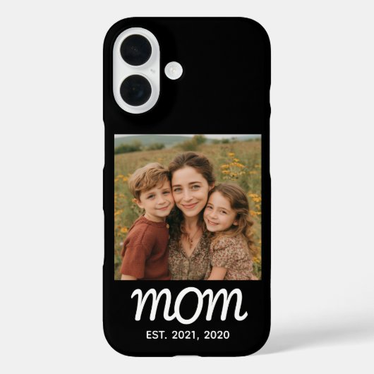 Coques Case-Mate iPhone Black Mom Established Script Photo (Verso)