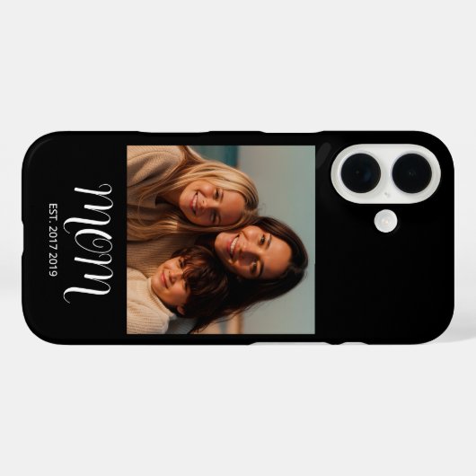 Coques Case-Mate iPhone Black Mom Established Script Photo (Verso (horizontal))