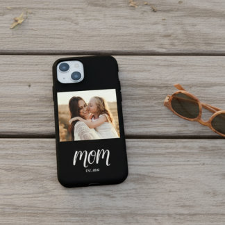 Coque Pour iPhone 15 Black Mom Established Script Photo