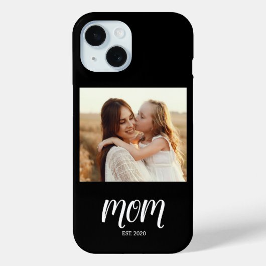 Coques Case-Mate iPhone Black Mom Established Script Photo (Verso)