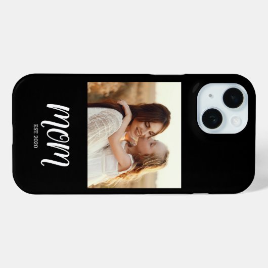 Coques Case-Mate iPhone Black Mom Established Script Photo (Verso (horizontal))