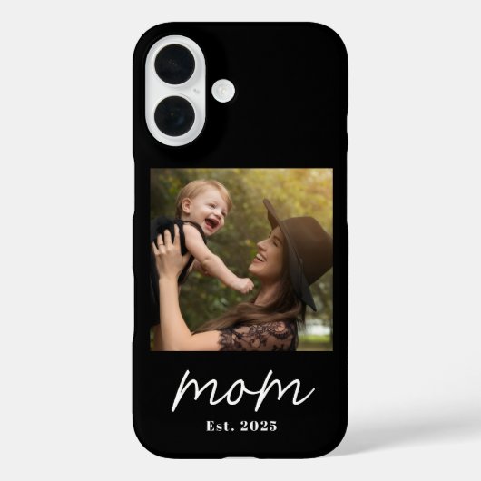 Coques Case-Mate iPhone Black Mom Established Script Photo (Verso)
