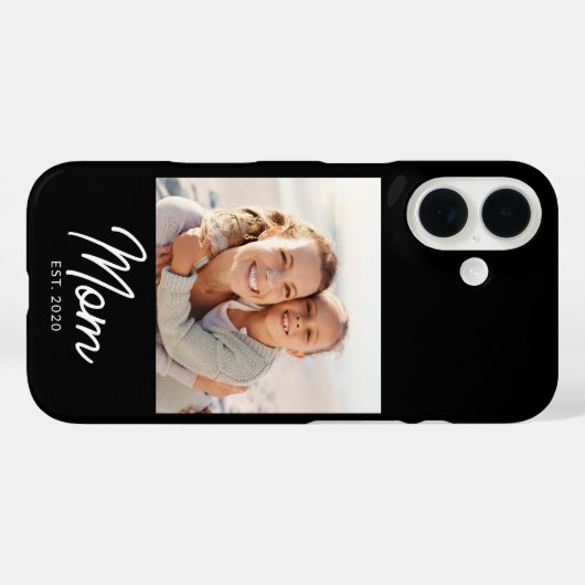 Coques Case-Mate iPhone Black Mom Established Script Photo  (Verso (horizontal))