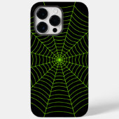 Coques Case-Mate iPhone Black neon vert toile d'araignée Halloween motif (Verso)