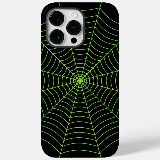 Coques Case-Mate iPhone Black neon vert toile d'araignée Halloween motif (Verso)