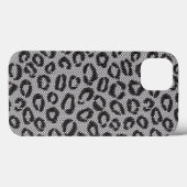 Coques Case-Mate iPhone Black net lace with leopard pattern on white (Verso (horizontal))