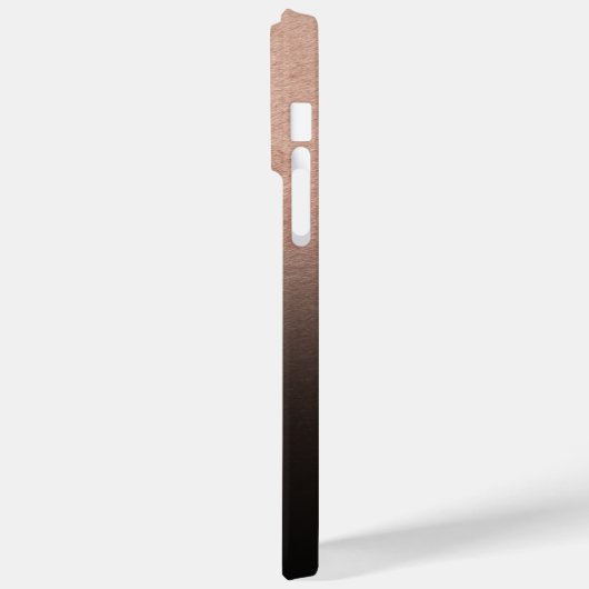 Coques Case-Mate iPhone Black Ombre Rose Gold Foil Texogramme photo (Verso / Gauche)