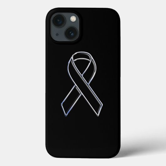 Coques Case-Mate iPhone Black on Black Ribbon Aware (Verso)
