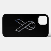 Coques Case-Mate iPhone Black on Black Ribbon Aware (Verso (horizontal))