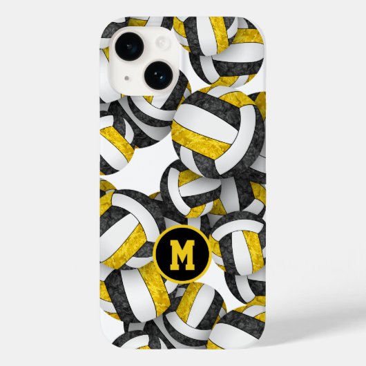 Coques Case-Mate iPhone Black or monogrammed filles volleyball (Verso)