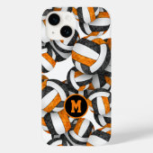 Coques Case-Mate iPhone Black orange monogrammed filles volleyball (Verso)