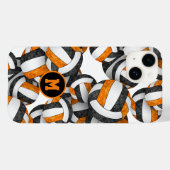 Coques Case-Mate iPhone Black orange monogrammed filles volleyball (Verso (horizontal))