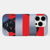 Coques Case-Mate iPhone Black Panther Peeking Through Stripes – Sleek Mini (Verso (horizontal))